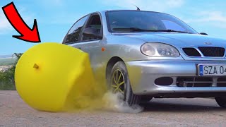 Experiment: CAR vs Giant BALLOON (filled with…)