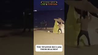 Spanish patriots reclaim beach in Ceuta! #ceuta #europe