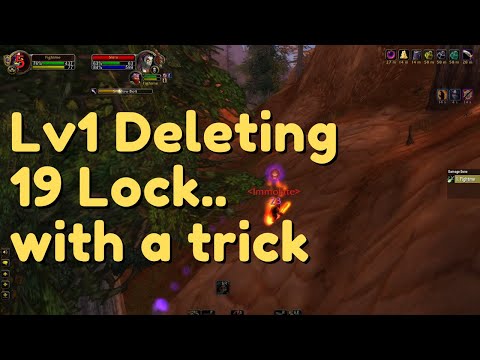 Level 1 Deleting 19 Warlock... with a trick - WoW Classic