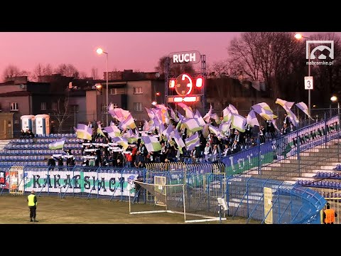 Ruch Chorzów - KKS Kalisz 1:0. Oprawa i doping kibiców gości