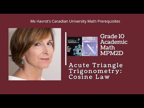 Grade 10 Acute Triangle Trigonometry: Cosine Law