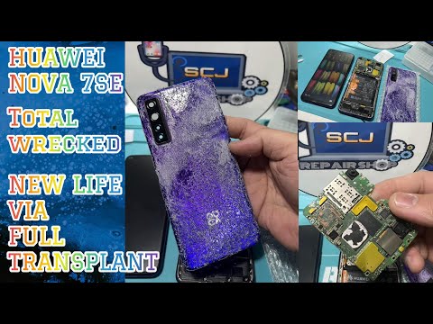HUAWEI NOVA 7SE. NO POWER AND SEVERLY DAMAGE. TOTAL WRECKED PHONE NEW LIFE VIA FULL TRANSPLANT.