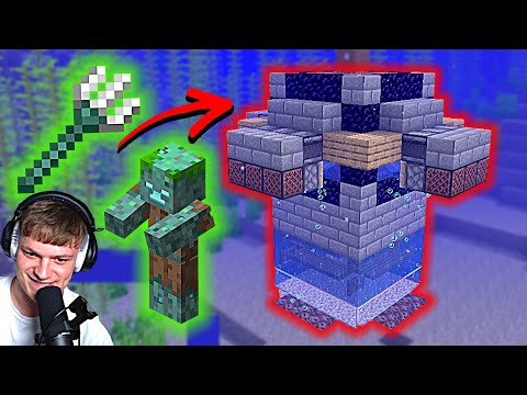 LAVER EN TRIDENT FARM - Minecraft: ep 81