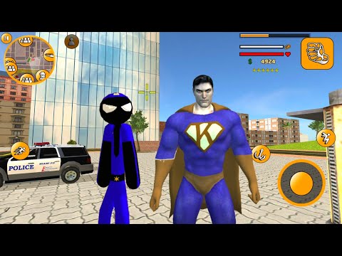 Süper Kahraman Çöp Adam Polis Oyunu - Stickman Policeman Miami Hero #4 - Android Gameplay