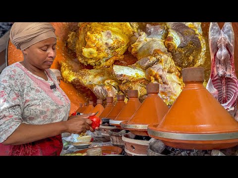 Level 9999 street food in Morocco 🇲🇦 Local goat tagine feeding on natural and medicinal herbs