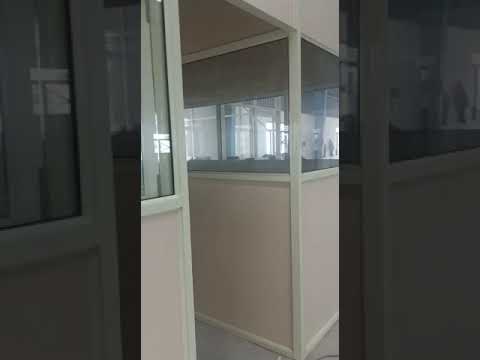 Silver aluminium office partition works