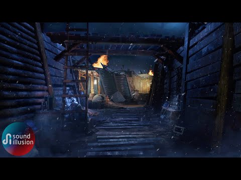 Relaxing Snow With Distant Artillery | Battle Ambience | WW1