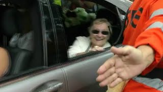 Bee Gees Barbara Gibb and Barry arrive for the opening of Bee Gee Way Redcliffe Please subscribe ↓