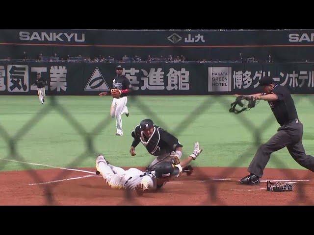 【8回裏】好走塁で1点をもぎ取る!! ホークス・野村勇 ギャンブルスタートで待望の追加点!! 2022年4月14日 福岡ソフトバンクホークス 対 千葉ロッテマリーンズ