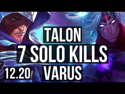 TALON vs VARUS (MID) | 7 solo kills, 400+ games, 800K mastery | KR Diamond | 12.20