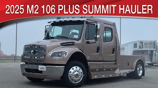 A preview image of the linked video showcasing 2025 Freightliner M2 106 Plus Summit Hauler