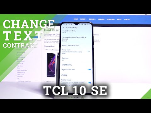 Activate High Contrast Text in Display Settings - TCL 10 SE