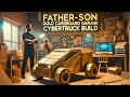 DIY Cardboard Gold Cybertruck For Kids Drive In Movie Day Project