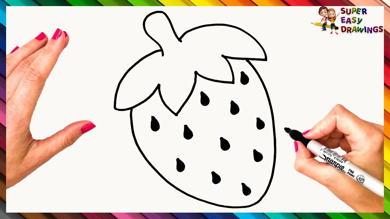 How To Draw A Strawberry Step By Step 🍓 Strawberry Drawing Easy