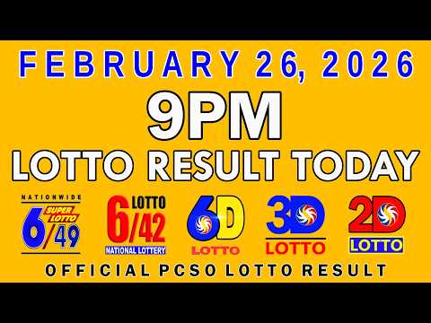 9pm Lotto Result Today PCSO February 26 2026