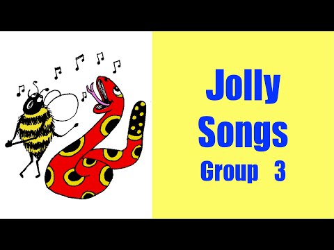 Jolly Songs Group 3 "g" "u" "l" "o" "f" "b" with actions and letter formation