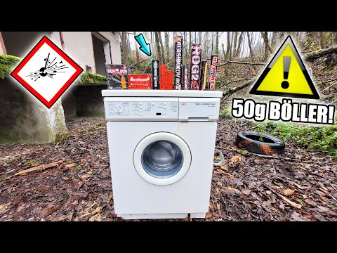 How many firecrackers can a washing machine survive? - Experiment (Reupload)