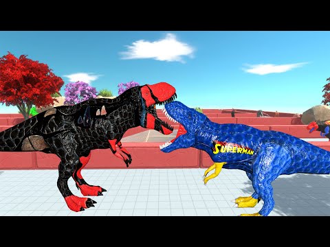 SUPERMAN T-REX DEATH RUN - Animal Revolt Battle Simulator
