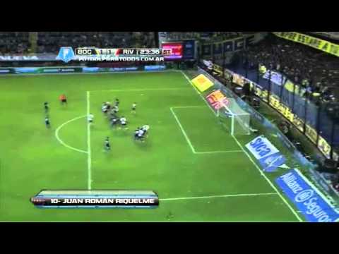 Gol de Riquelme Boca 1 vs River 1 Fecha 10 Torneo Final 2014