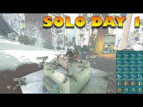 My Best SOLO Start on Ark - Claiming Our Insane Crouch Cave Day 1 | Yono Ark S1 E1