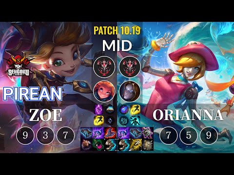 SG Pirean Zoe vs Orianna Mid - KR Patch 10.19