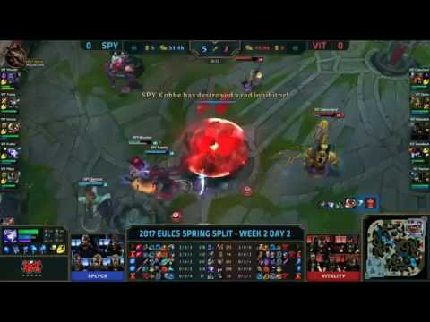 Splyce Vs Vitality Game 1 HIGHLIGHTS EU LCS W2D2 2017 Spring Split