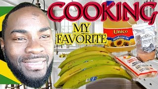 Jamaican Style How To Fry Green Plantains With Salt Fish Vlog. #63