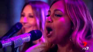 Dauno Martinez on bass with Jessica Mauboy live channel 7, "Respect"