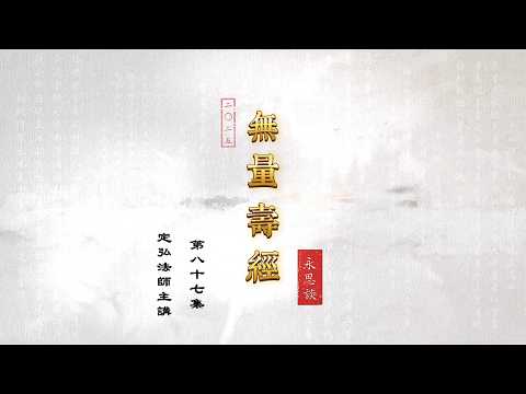 《無量壽經永思談》 第八十七集  定弘法師主講