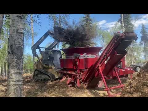 We figure out the HD-8 Duratech tub grinder.  Time to turn this Alaska spruce waste into pasture.