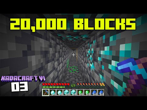 I Mined 20,000 Blocks in a STRAIGHT LINE in Minecraft... | Kadacraft S6EP3