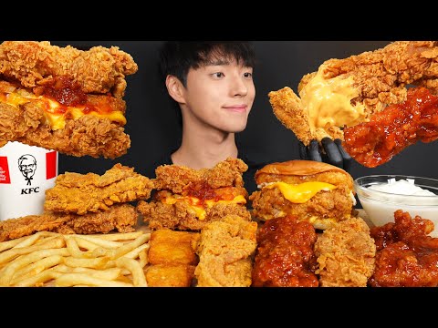 ASMR MUKBANG KFC FRIED CHICKEN & BURGER & FRENCH FRIES & CHICKEN NUGGETS & SWEET AND SPICY CHICKEN