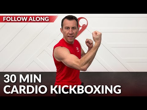 30 Min Cardio Kickboxing Workout Class at Home for Beginners thru Intermediate - MMA Training