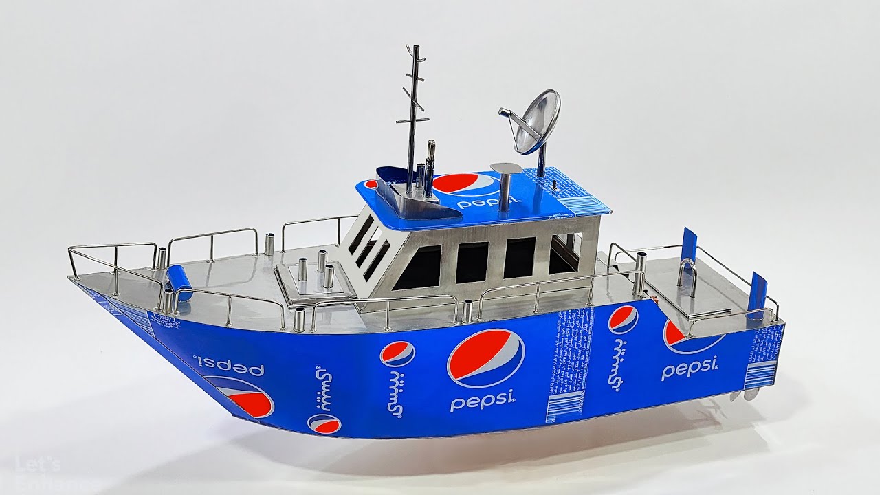 Make An Amazing  Electric Boat With Pepsi Cans and DC motor - DIY BOAT