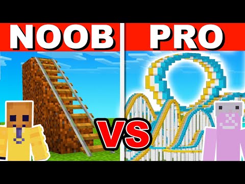 Minecraft NOOB vs PRO: EXTREME ROLLER COASTER BUILD CHALLENGE