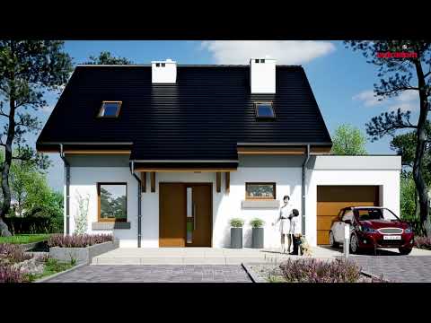 Projekt domu Daktyl z garażem 1-st.: projekt domu do 100 m² od Extradom.pl