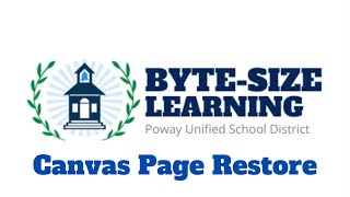Byte-Size Learning: Canvas Page Restore