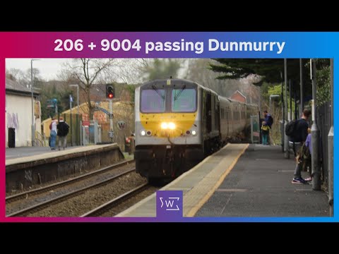 Enterprise Class 201 no. 206 & De Deitrich 9004 pass Dunmurry (1/4/23)