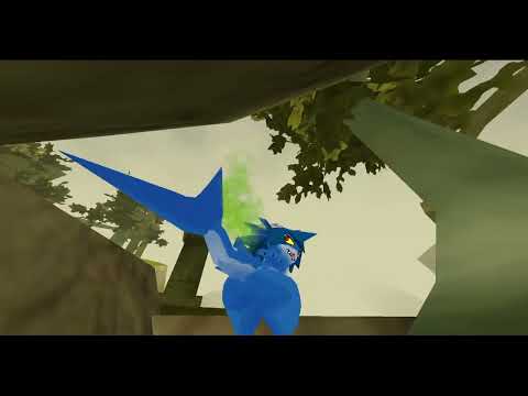 A Blue Imp Doing The /Taunt Emote While Passing Gas (Atlyss)