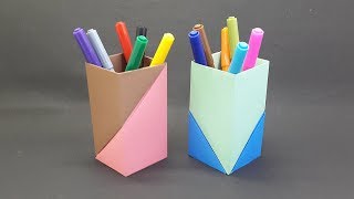 Paper Pen Holder Easy  How To Make Paper Pencil St