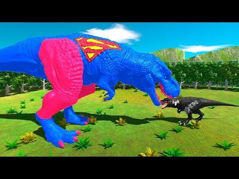 💎GIANT SUPERMAN vs VENOM T-REX (1VS1) - Animal Revolt Battle Simulator