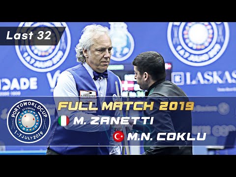 Last 32 - Marco ZANETTI vs Murat Naci COKLU (Porto World Cup 3-Cushion 2019)