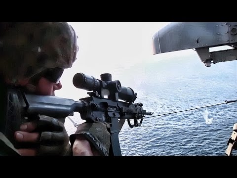 Marines Sniper Training Aboard Helicopter