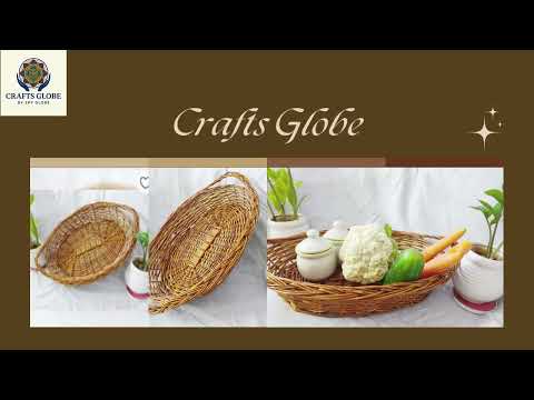 Handmade Natural Cane Basket - Indian Handicraft Storage & Decor for Home, Kitchen & Gifting
