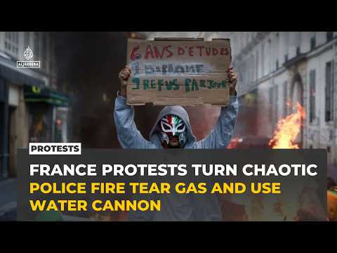 France protests turn chaotic in Paris as police fire tear gas and use water cannons