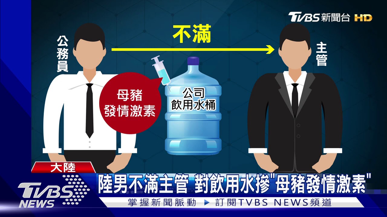陸男不滿主管　對飲用水摻「母豬發情激素」