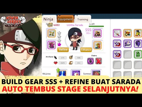 BUILD GEAR SSS + REFINE BUAT SARADA, AUTO TEMBUS STAGE SELANJUTNYA ‼️- NINJA HEROES new era 08