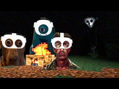 3 Idiots Spend The Night in a Cursed Forest in Minecraft VR...