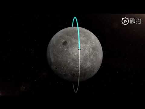 Animation of Chang'e 4 mission - landing rover on the far side of moon, 2015
