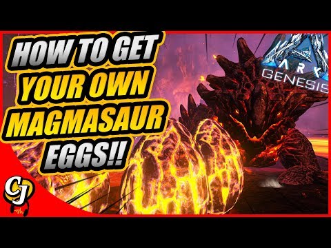 WHERE TO FIND AND GET MAGMASAUR EGGS ON THE GENESIS MAP!! || ARK GENESIS!